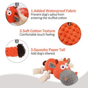 IOKHEIRA Dog Plush Toy for Large Aggressive Chewers, Indestructible Dog Squeaky Toys, Stuffed Animals Toys with Cotton Material and Crinkle Paper, Durable Chewing Toys