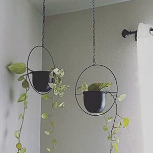 Shineloha 2 Pack Hanging Planters for Indoor Plants with 5.5" Pot (Detachable) + Hook + Chain | Hanging Planters Indoor, Ceiling Planters, Mid Century Planter for Indoor & Outdoor, NO Plant incld