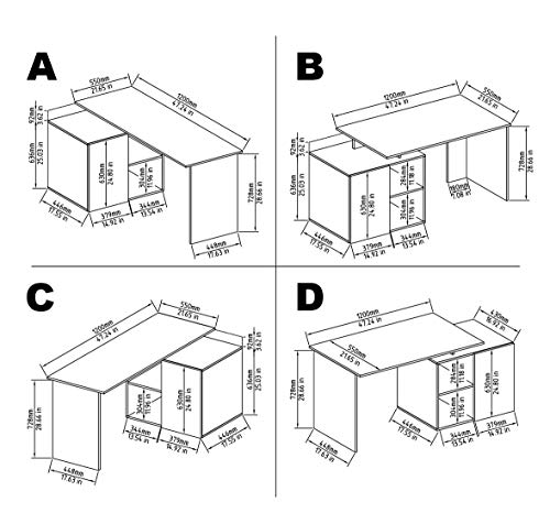 Christelle Office Home Modern Writing Computer Corner Desk l Shape