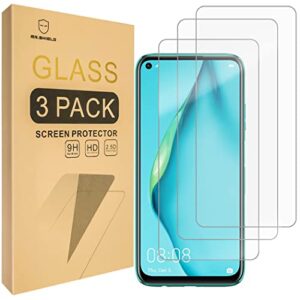 mr.shield [3-pack] designed for huawei p40 lite [shorter fit for case version] [tempered glass] [japan glass with 9h hardness] screen protector with lifetime replacement