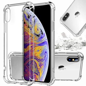 storm buy phone case compatible for [ iphone xs max ], crystal clear hard back cover with 4 corners shockproof protection clear case for iphone xs max, 6.5 inches-cl