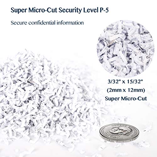 WOLVERINE 8-Sheet Super Micro Cut High Security Level P-5 Ultra Quiet Paper/Credit Card Home Office Shredder with 4.5 gallons Pullout Waste Bin SD9101 (White)