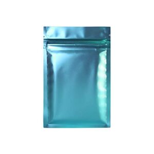 100 double-sided matte blue zip top bags w/tear notch (12x18cm (4.7x7"), blue)