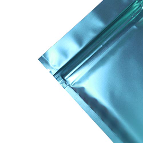 100 Double-Sided Matte Blue Zip Top Bags w/Tear Notch (12x18cm (4.7x7"), Blue)