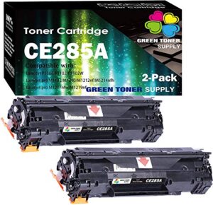 (pack of 2) gts compatible replacement for hp 85a 285a ce285a toner cartridge (2-black, hp85a) used for pro p1102w p1109w m1212nf m1217nfw printer