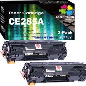 (Pack of 2) GTS Compatible Replacement for HP 85A 285A CE285A Toner Cartridge (2-Black, HP85A) Used for Pro P1102w P1109w M1212nf M1217nfw Printer