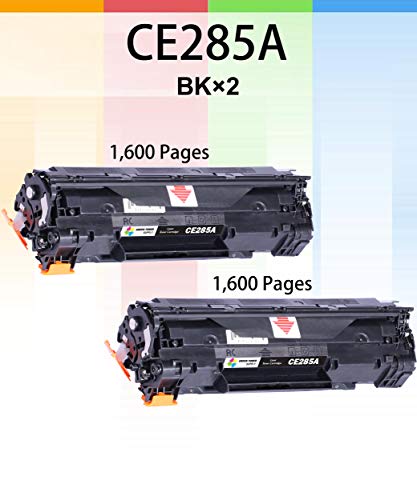 (Pack of 2) GTS Compatible Replacement for HP 85A 285A CE285A Toner Cartridge (2-Black, HP85A) Used for Pro P1102w P1109w M1212nf M1217nfw Printer