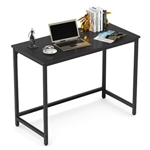 weehom small computer desk study writing desk for home office pc notebook table workstation stand 39 inches metal leg black