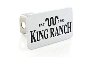 king ranch est. 1853 wordmark chrome plated trailer hitch cover plug (2 inch post)