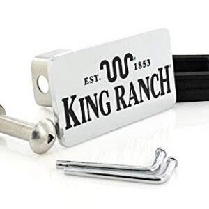 King Ranch est. 1853 Wordmark Chrome Plated Trailer Hitch Cover Plug (2 inch Post)