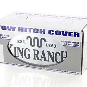 King Ranch est. 1853 Wordmark Chrome Plated Trailer Hitch Cover Plug (2 inch Post)