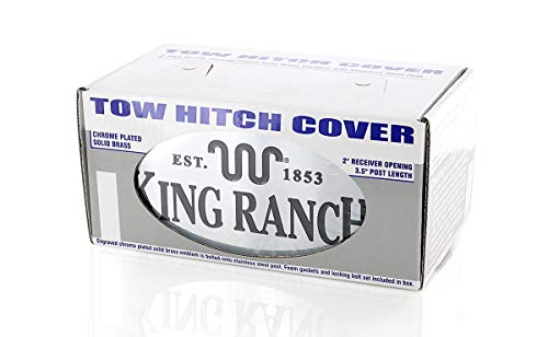 King Ranch est. 1853 Wordmark Chrome Plated Trailer Hitch Cover Plug (2 inch Post)