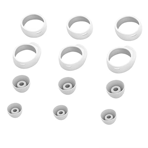 12pcs Galaxy Buds Plus SM-R175 Eartips Set Anti Slip Earhooks Kit Replacement,Silicone Earbuds Wingtips for Samsung Galaxy Buds 2019 SM-R170-White