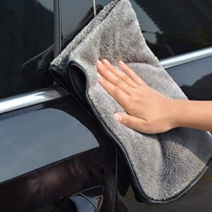 SCRUBIT Microfiber Drying Towel, Cleaning Cloths, Scratch-Free, Strong Water Absorption Drying Towel for Cars, SUVs, RVs, Trucks, and Boats Gifts (29.5 in. x 22 in.)-2PK (Gray)