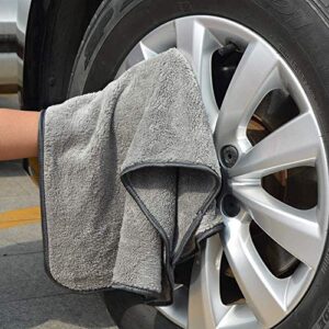 SCRUBIT Microfiber Drying Towel, Cleaning Cloths, Scratch-Free, Strong Water Absorption Drying Towel for Cars, SUVs, RVs, Trucks, and Boats Gifts (29.5 in. x 22 in.)-2PK (Gray)