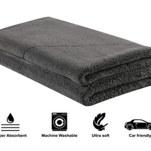 SCRUBIT Microfiber Drying Towel, Cleaning Cloths, Scratch-Free, Strong Water Absorption Drying Towel for Cars, SUVs, RVs, Trucks, and Boats Gifts (29.5 in. x 22 in.)-2PK (Gray)