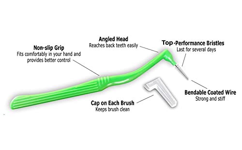 Orthomechanic Interdental Brush Angle Cleaners - Jumbo Pack (50 Brushes) (Standard) - Remove Plaque - Toothpick