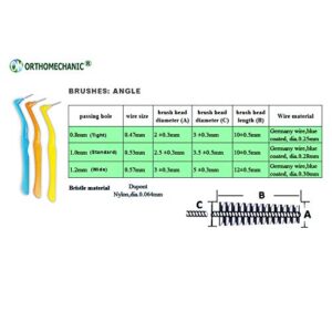 Orthomechanic Interdental Brush Angle Cleaners - Jumbo Pack (50 Brushes) (Standard) - Remove Plaque - Toothpick