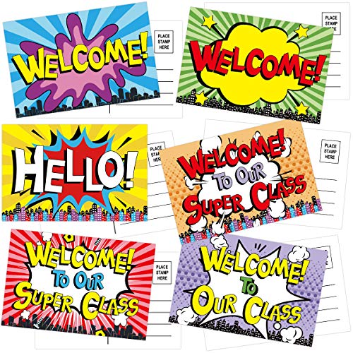 36 Colorful Welcome Postcards with 6 Designs Welcome Back to School Greeting Cards for Children