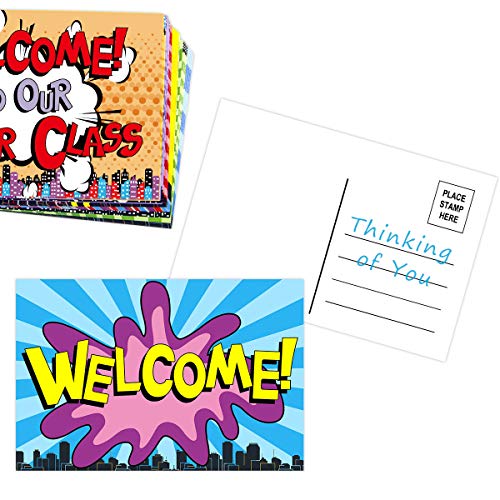 36 Colorful Welcome Postcards with 6 Designs Welcome Back to School Greeting Cards for Children