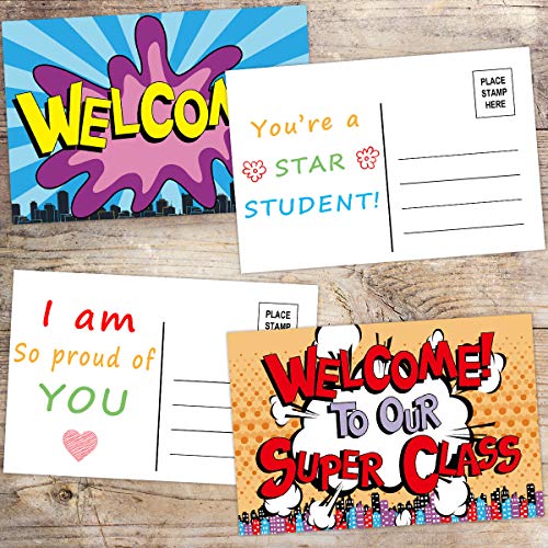 36 Colorful Welcome Postcards with 6 Designs Welcome Back to School Greeting Cards for Children