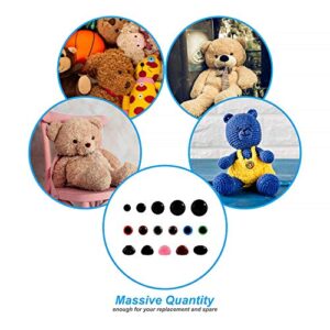 Meafeng 600 Pcs Colorful Plastic Safety Eyes and Noses with washers, for Amigurumi Crafts Doll Crochet Stuffed Animal Teddy Bear Making (Ø 6~14mm)