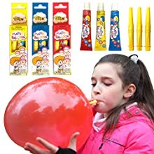 BILIPO 3Pcs Magic Balloon-Large, Bubbles for Kids Outside, Bubble Blowing Products, Bubble Toys, Bubble Balloon, Toddler Outdoor Toys,Plastic Balloons Variety Pack, 3 Tubes of Assorted Colors