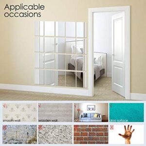 BBTO 20 Pieces Mirror Sheets Self Adhesive Non Glass Cut to Size Mirror Stickers Tiles for Wall Flexible Sticky Mirror()