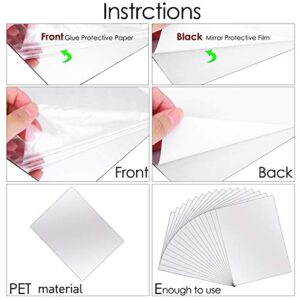 BBTO 20 Pieces Mirror Sheets Self Adhesive Non Glass Cut to Size Mirror Stickers Tiles for Wall Flexible Sticky Mirror()