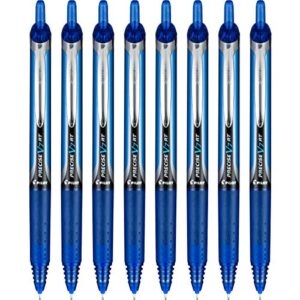 pilot precise v7 rt refillable & retractable liquid ink rolling ball pens, fine point (0.7mm) blue, 8-pack (15343)