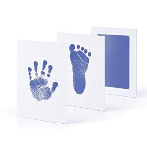 2 Pack Black and Blue Clean Touch Safe InkPads Hand and Footprint Newborn Baby Handprint or Footprint Clean Touch Ink Pad (2 Pack Black & Blue Ink Pad)