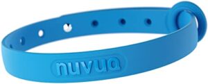 nuvuq comfortable, soft and light cat collar with breakaway snap button (blueberry blue)