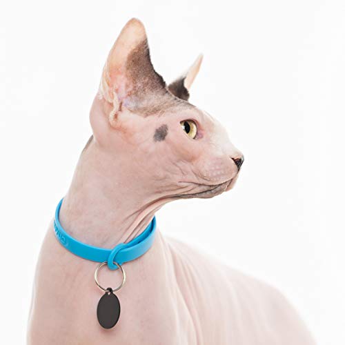 Nuvuq Comfortable, Soft and Light Cat Collar with Breakaway Snap Button (Blueberry Blue)