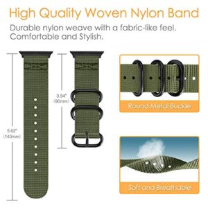 Misker Nylon Band Compatible with Apple Watch Band 42mm 44mm 45mm 38mm 40mm 41mm, YOUKEX Lightweight Breathable Sport Wrist Strap with Metal Buckle Compatible with iwatch Series 7/6/5/4/3/2/1