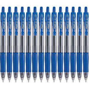 pilot g2 premium refillable & retractable rolling ball gel pens, bold point, blue ink, 14-pack (15397)