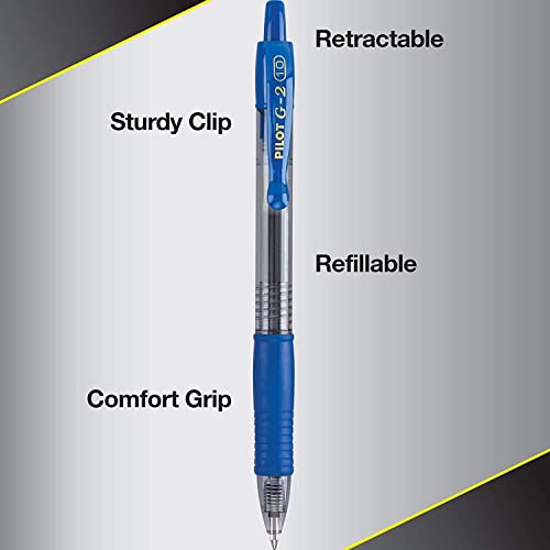 PILOT G2 Premium Refillable & Retractable Rolling Ball Gel Pens, Bold Point, Blue Ink, 14-Pack (15397)