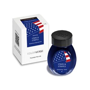 colorverse ink - (limited us exclusive) - stars and stripes (glistening) 30ml fountain pen ink