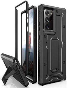 armadillotek vanguard compatible with samsung galaxy note 20 ultra 5g case (2020 release) military grade full-body rugged with built-in kickstand [screenless version] - black