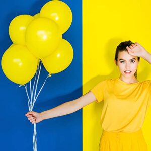 Pack of 100, 12 inches Yellow Party Balloons, Balloons Bulk, Balloons for Birthdays (Yellow)