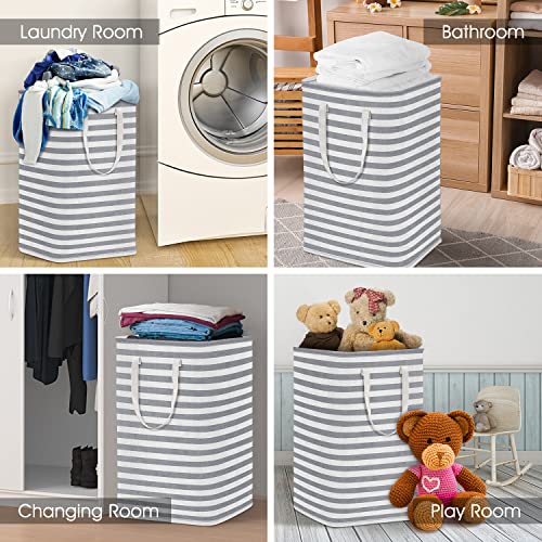 WISELIFE Laundry Hamper, 75L Large Collapsible Tall Laundry Basket with Handles, Water Resistant Freestanding Clothes Hamper, Storage Basket, Storage Bags for Clothes Toys, 24.4" (H),Grey