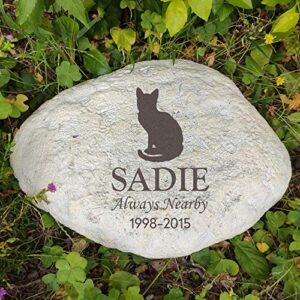 marytumm personalized cat memorial stone, custom cat grave markers, cat headstone, cat memorial plague, cat loss gift