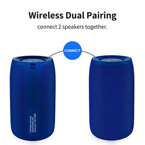 Bluetooth Speaker,MusiBaby Speakers,Outdoor, Portable,Waterproof,Wireless Speakers,Dual Pairing, Bluetooth 5.0,Loud Stereo,Booming Bass,1500 Mins Playtime for Home,Party（M68） (Blue)