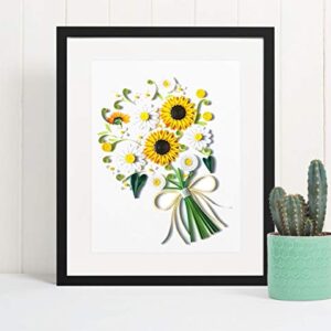 TUMYBee Sunflower Greeting Card for Mom, Happy Birthday and Mother Day Quilling Cards, Greeting Card Card for Valentine, Sympathy, Thinking Of You, Quilled 3D Card for Christmas,Birthday,Anniversary, Friend Mom with Envelop (Sunflower)