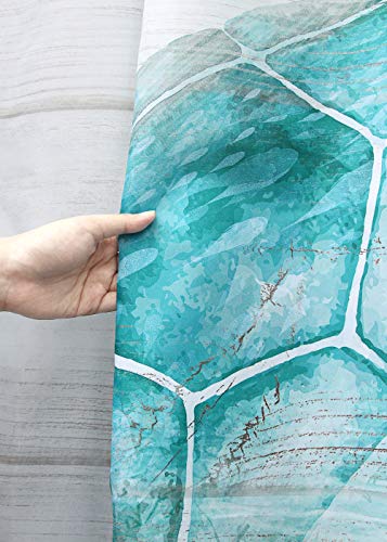 SUMGAR Blue Ocean Shower Curtain for Bathroom Coastal Beach Decoration Teal Sea Turtle Curtain Set with Hooks, 72 x 72 inch