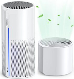 afloia 2 in 1 hepa air purifier with humidifier, 3 stage h13 filters for home allergies pets hair smoker odors, evaporative humidifier, auto shut off, quiet air cleaner with seven color light,miropro