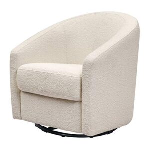 babyletto madison swivel glider in polyester ivory boucle, greenguard gold and certipur-us certified