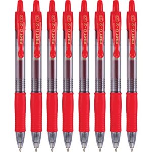 pilot g2 premium refillable & retractable rolling ball gel pens, bold point, red, 8-pack (15322)