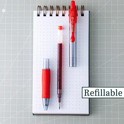 PILOT G2 Premium Refillable & Retractable Rolling Ball Gel Pens, Bold Point, Red, 8-Pack (15322)