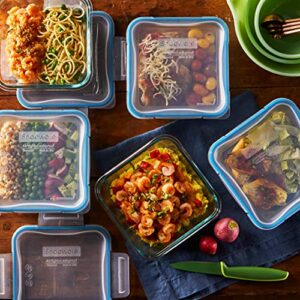 Snapware Total Solution 10-Pc Glass Food Storage Containers Set with Plastic Lids, 4-Cup Meal Prep Container, Non-Toxic, BPA-Free Lids with 4 Locking Tabs, Microwave, Dishwasher, and Freezer Safe