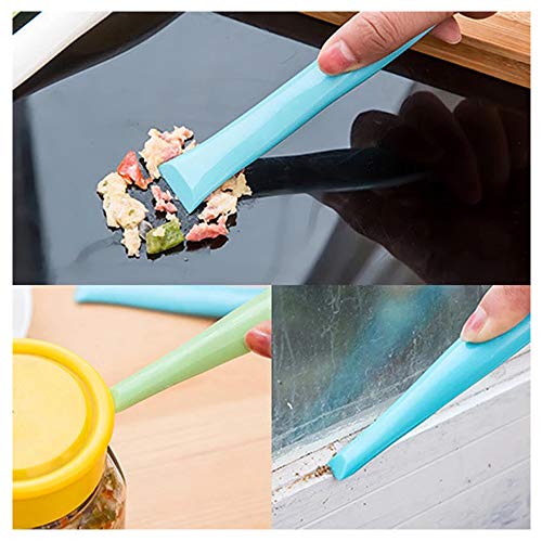 Cleaning Scraper Tool Kitchen Plastic Scraper Multipurpose Stiff Grill Scraper Scratch Free Cleaning Tool Can Opener Sticker Scraper Label Remover Gum Scraper Bottle Opener – 3 PCS